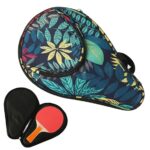 PROBEROS® Table Tennis Racket Case, Fashion Printed Waterproof Zipper Anti-Scratch Ping Pong Protective Double-Deck Storage Bag 19×30cm